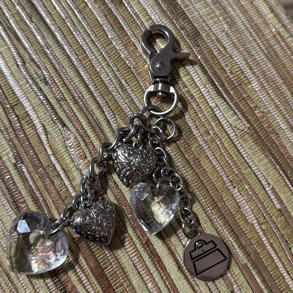 184.  Silver Heart Charm Keychain by Kathy Van Zealand - Picture 3 of 6